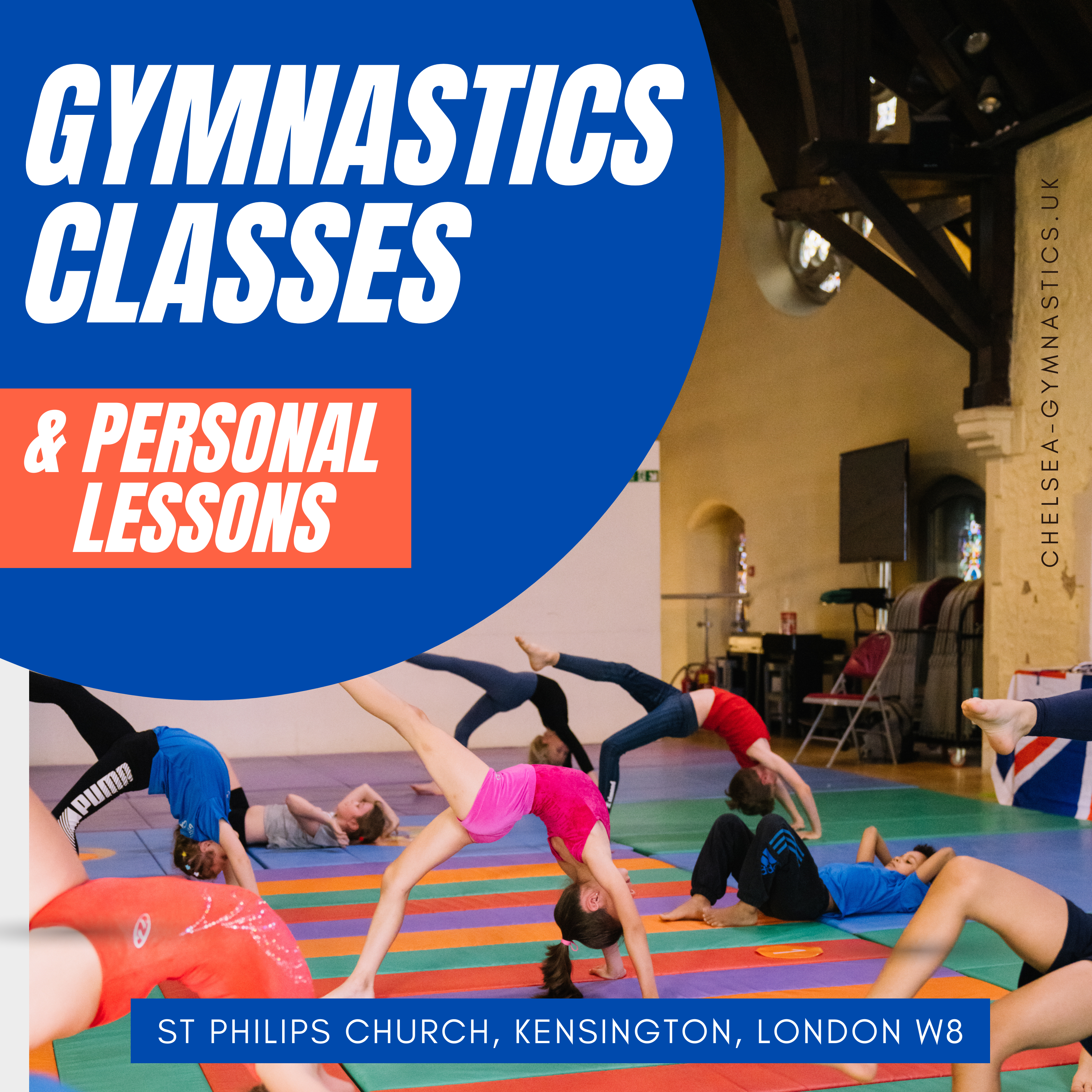 Group and Personal Gymnastics Classes For Children at St Philip's Church in Kensington W8