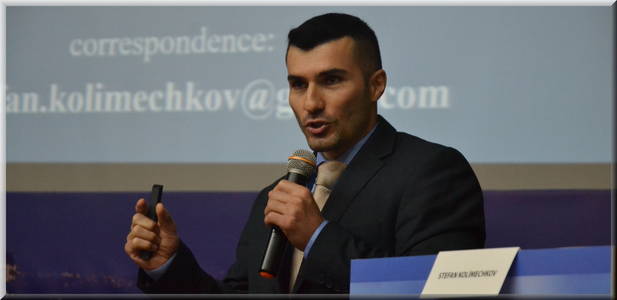 Dr Stefan Kolimechkov presenting at academic conferences in Gymnastics