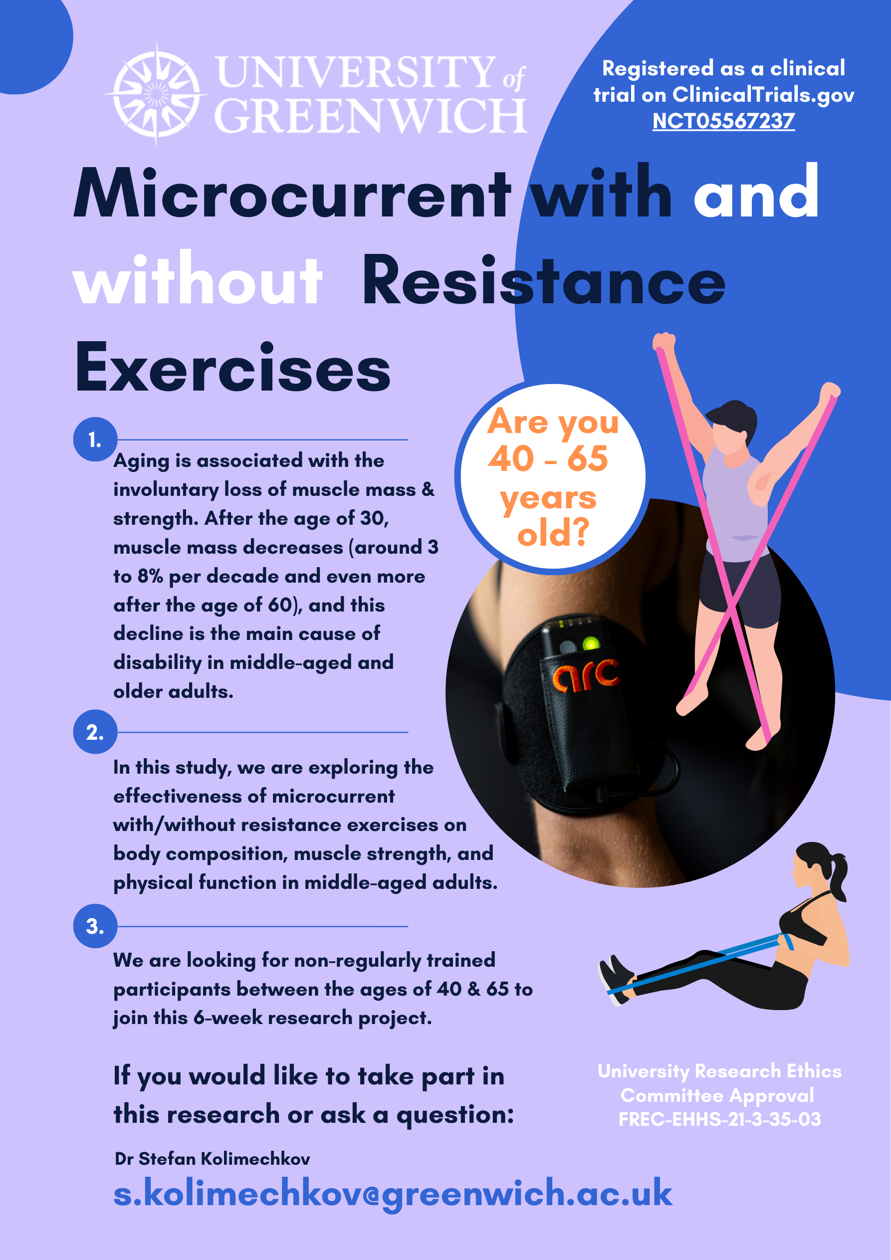 Microcurrent and Exercise Programme for Adults over 40 (Microcurrent, sarcopenia and sport)